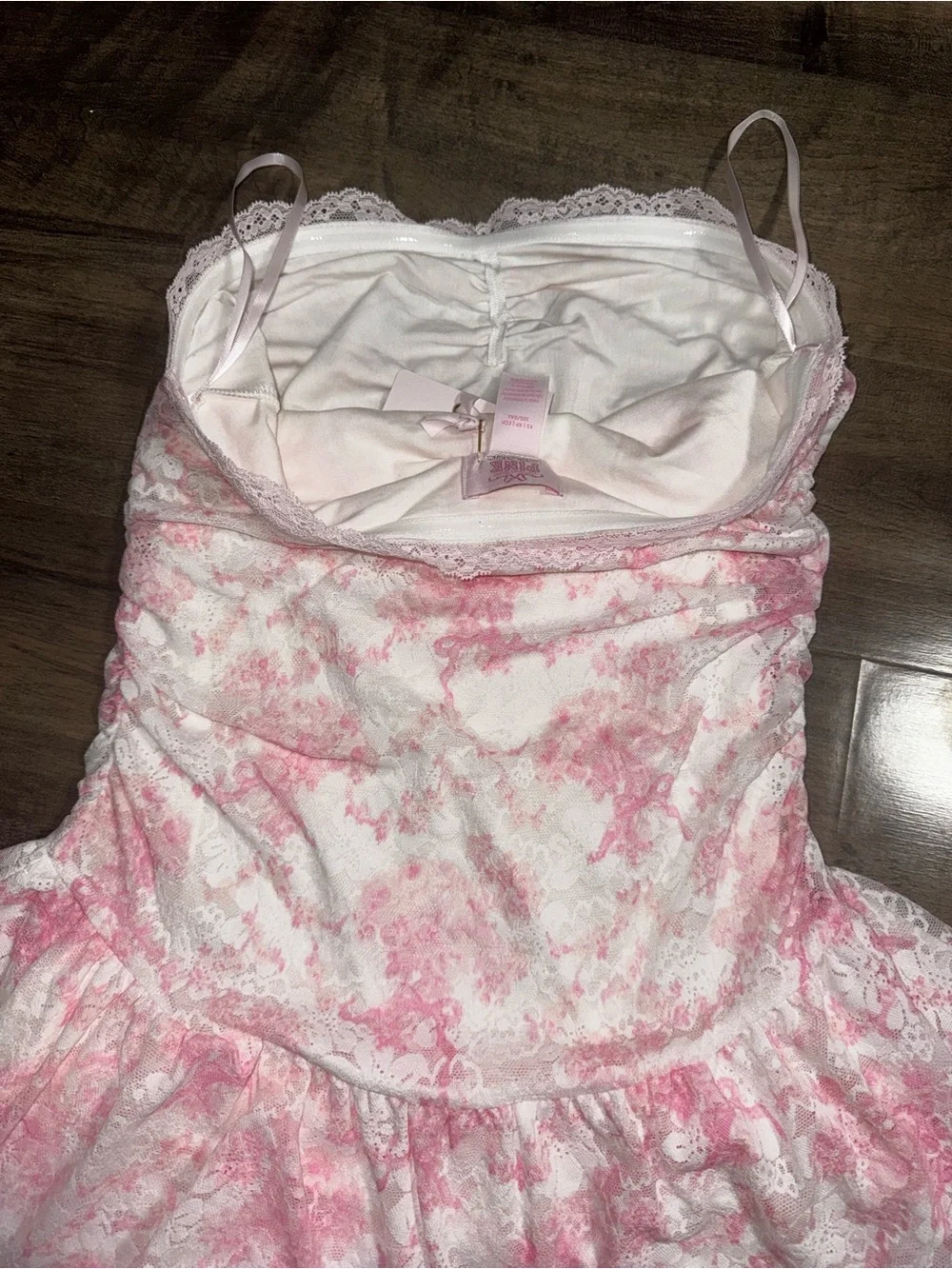 Victoria's Secret PINK x LoveShackFancy Strapless Lace Mini Dress XS NWT - Picture 8 of 11